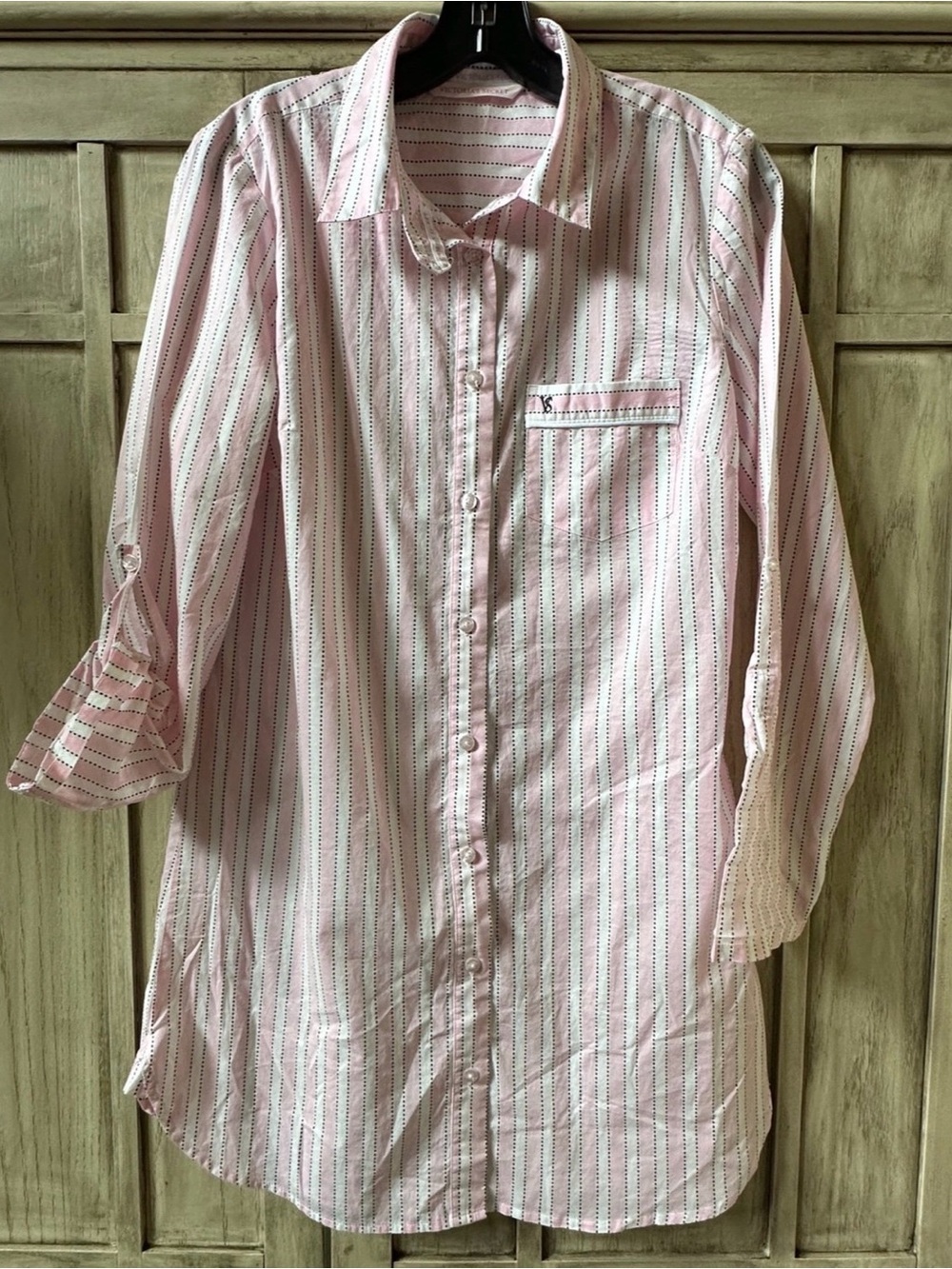 Victoria’s Secret Women’s Button Down Striped Sleep Shirt Sleepwear Small S NEW